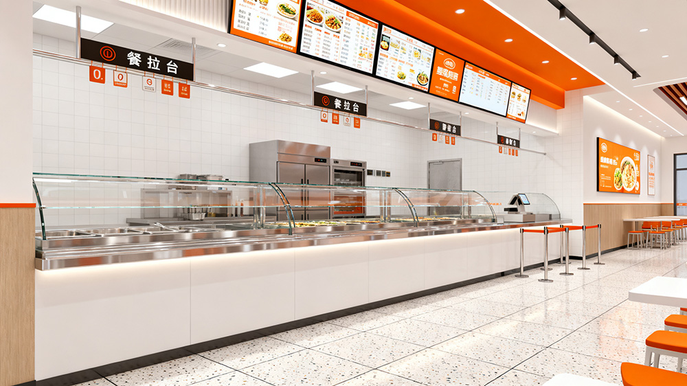 餐飲店出餐口無障礙設計裝修效果圖